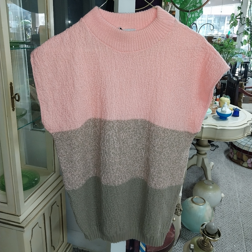 Vtg Helen Sue Color Block Knit Sweater